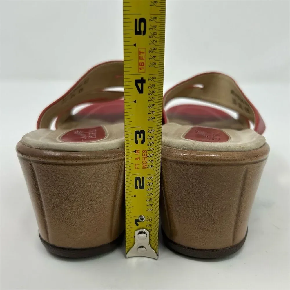 Dansko Red Strappy Leather Wedge Sandals Size 40 (US 9.5-10) Open Toe Casual - Picture 8 of 11